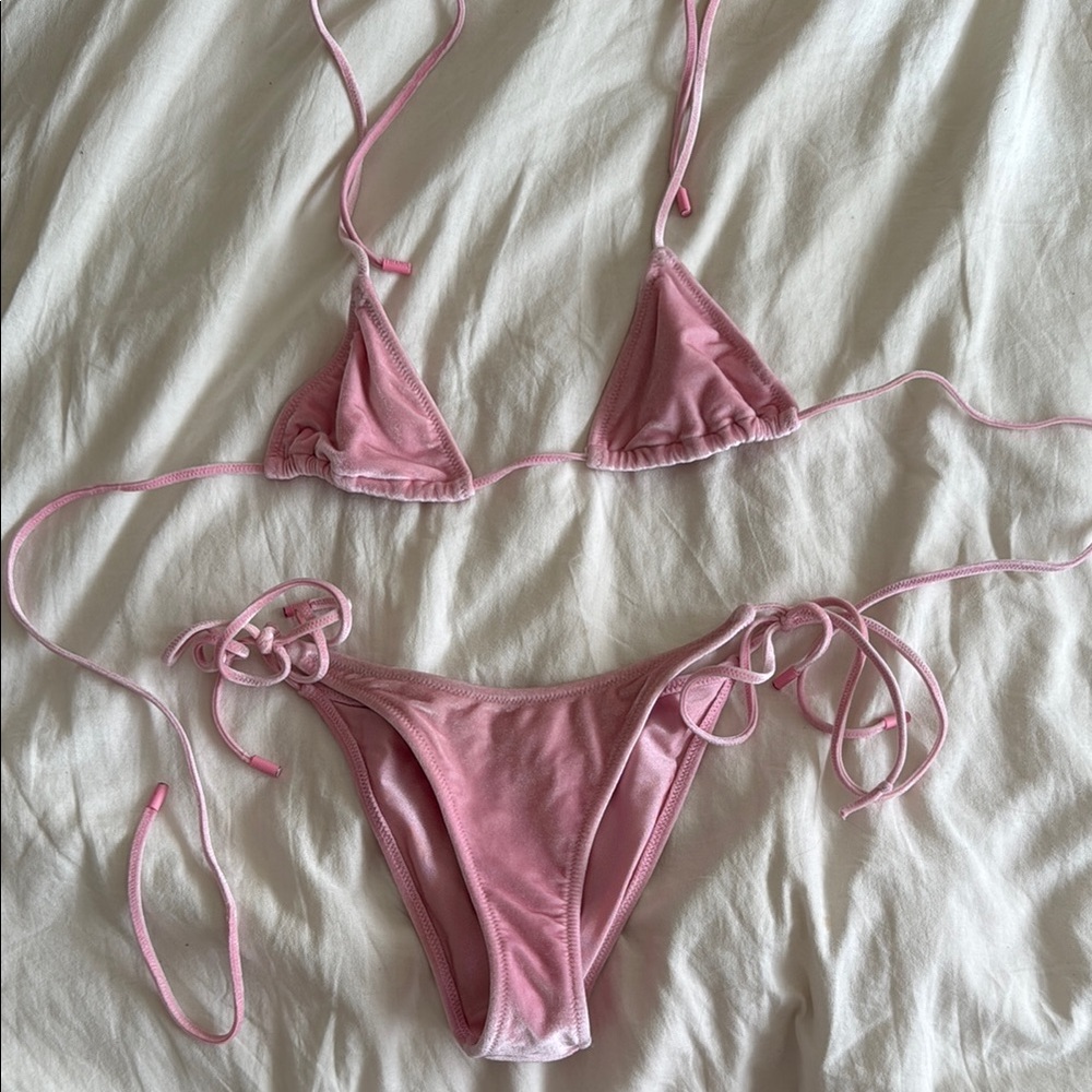 Triangl pink velvet bikini